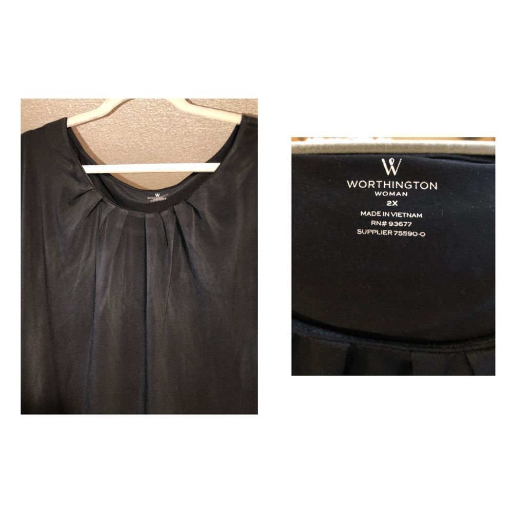 Worthington Women’s 2X Blouse in Black